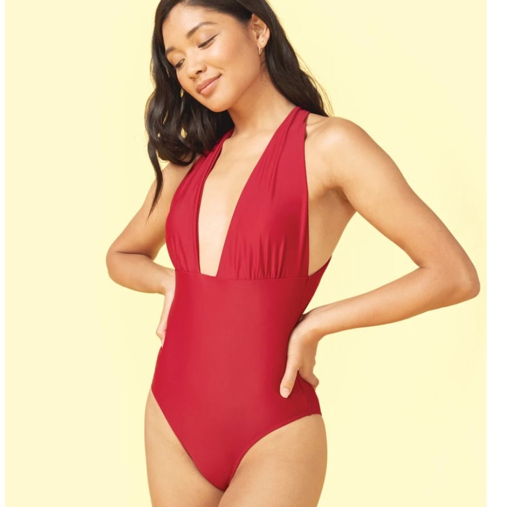Summersalt The Plunge Sangria One Piece Size 12
